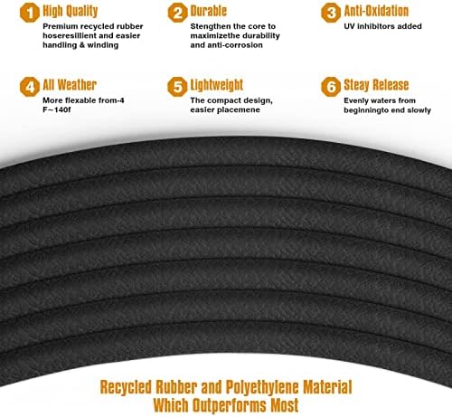 Soaker Hose 150ft for Garden Beds Solid Brass Interface Irrigation Save 70% Water Heavy Duty Rubber 1/2" Diameter Great for gardens/flower beds Accessories Contain Various Connections - Image 3