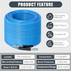 150FT 1/4-In Sewer Jetter Kit, 5800 PSI Pressure Washer Drain Cleaner Hose - Image 4