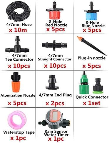 Home Garden Adjustable Automatic Drip Irrigation Misting Spraying Kit with Water Timer Vegetable Flowers Watering Equipment(10m kit) - Image 6