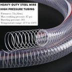 1 1/4 '' ID x 1 1/2 '' OD Heavy-Duty Steel Wire Vacuum Suction Hose, PVC High Pressure UV Chemical Resistant Thick Flexible Vinyl Tubing, Bilge Pump Hose, 32.8FT - Image 3