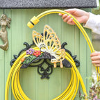 Sungmor Cast Iron Garden Hose Holder, Heavy Duty Wall Mounted Hose Hanger, Decorative Butterfly Water pipe Organizer, Hose Reel Rack for Outside, Garden Yard Decor - Image 2