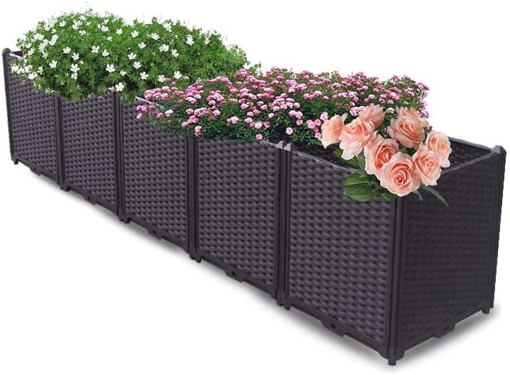 YSUEFIJO Raised Garden Bed Planter, Planters for Outdoor Plants, Elevated Garden Boxes Plant Pots, Grow Herbs and Vegetables Outdoors, Easy to Install by WELCOMETOYSUEFIJO