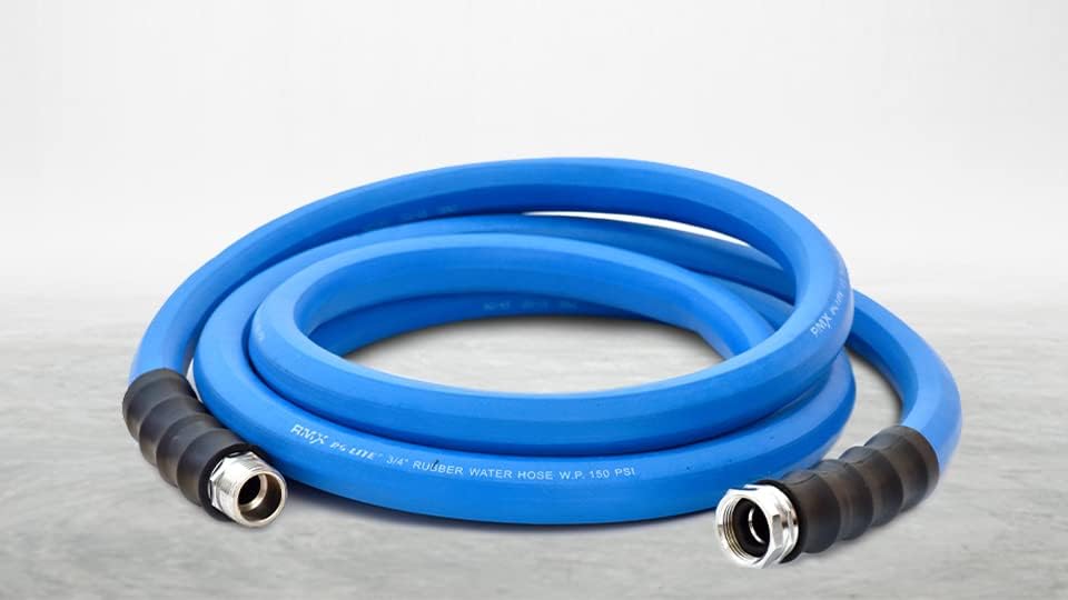BluSeal Hot/Cold Water Rubber Garden Hose, 100% Rubber, Ultra-Light, Super Strong, 500 PSI, 50F to 190F Degrees, High Strength Polyester Braided (5/8" x 6') - Image 2