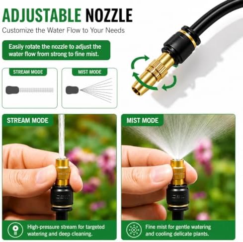 Garden Misting System Nozzle Tee - 5 Pack, 10m/32.8ft, Water-Saving Atomizer Kit for Greenhouse Humidification | Removable, Easy-Clean, Omnidirectional Cooling Nozzles - Image 5