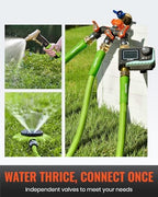 RAINPOINT 3 Way Hose Splitter, 100% Metal Heavy Duty Garden Hose Splitter With 1.9" Extra Long Handle & Individual Shut Off, 3/4 Inch GHT Thread Water Hose Connector For Spigot Faucet (Orange) - Image 7