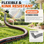 100FT Garden Hose, 1/2" Non-Expandable Lightweight Hybrid Water Hose with Solid Brass Fittings, Flexible & Tangle Resistant Hose, Leak Resistant for Backyard, Garden, Car Washing and Outdoor Use - Image 3