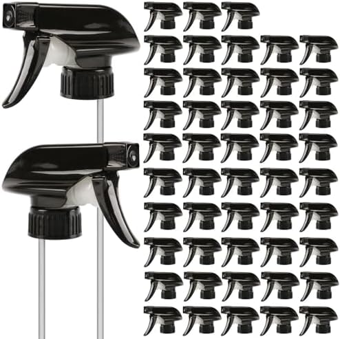 Eco-Friendly Trigger Spray Nozzles – All Plastic, No Metal Spring, 3 Spray Modes, Fits 8oz & 16oz Spray Bottles for Home & Garden (Back-48 Pack) by Qualitymeansyouandme