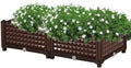 YSUEFIJO Raised Garden Bed Outdoor, Elevated Plastic Planter Box, Garden Grow Box Patio Gardening Planter Box, with Water Design & Drainage Holes, for Flower Vegetable Herbs by WELCOMETOYSUEFIJO