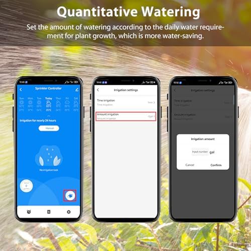 Eujgoov Smart Sprinkler Timer WiFi Garden Hose Outdoor Water Controller Automated Lawn Watering System Rain Delay Meter (#1) - Image 7
