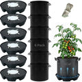 6 Pack Self-Watering Plant Pot Bases with 5 Gallon Grow Bags, Bottom Watering Plant Saucers with Wicking Irrigation System, Auto Watering Planter Kit for Indoor Outdoor Greenhouses Grow Tents Gardens by HodoSuper