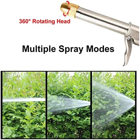 Garden Hose Spray Gun -Adjustable Spray Sprinkler with Brass Nozzle, Heavy Duty Metal Water Gun Spray Gun (Color : Black Gun) - Image 5