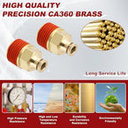 DOT Approved Male Straight Brass Union 1/4" Tube x 1/2" NPT, 10PCS - Image 2