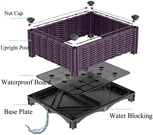 YSUEFIJO Planter Box Outdoor Raised, Raised Garden Bed for Vegetables, Garden Bed Kit Plastic, with Drainage Holes, for Flowers, Herbs, Fruits - Image 4
