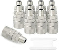 GASHER 12PCS 1/4-Inch Male Industrial Coupler,1/4 Basic Flow Quick Connect Air Coupler by GASHER