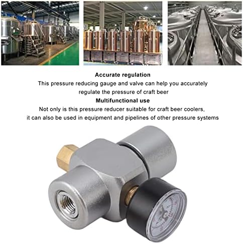 Water Pressure Reducing Valve, Stainless Steel Pressure Reducing Valve, Hose Pressure Regulator for Regulating The Pressure of Homemade Beer - Image 2
