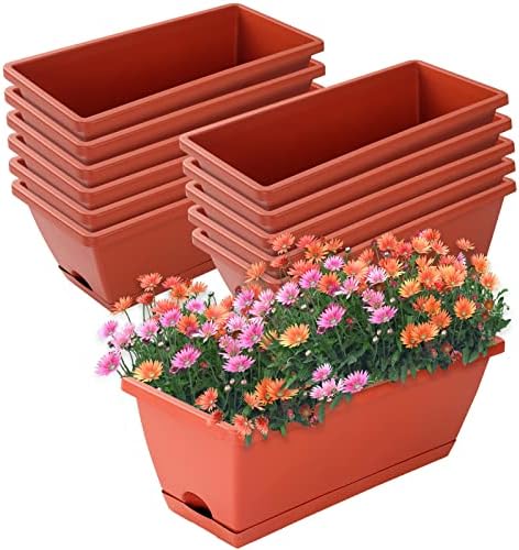 Window Box Planter,12Pack Plastic Vegetable Flower Planters Boxes by CHUKEMAOYI