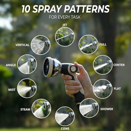 Retractable Garden Hose Reel - 5/8 in x 100 ft Automatic Wall Mount Automatic Water Hose Reel with 10 Patterns Nozzle, Heavy-Duty Aluminum Mount, 180° Swivel, Auto-Lock for Outdoor Watering - Image 4
