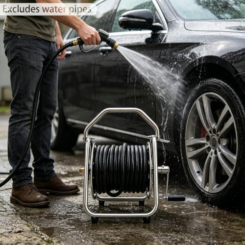 Floor Mounted Hose Reel, Garden Water Hose Reel,Holds 130 Ft of 5/8 Inch - Image 5