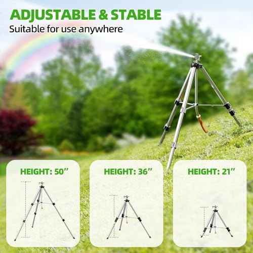 SPECILITE Brass Impact Sprinkler on Tripod Base, Waters up to 90ft, 50 inch - Image 3