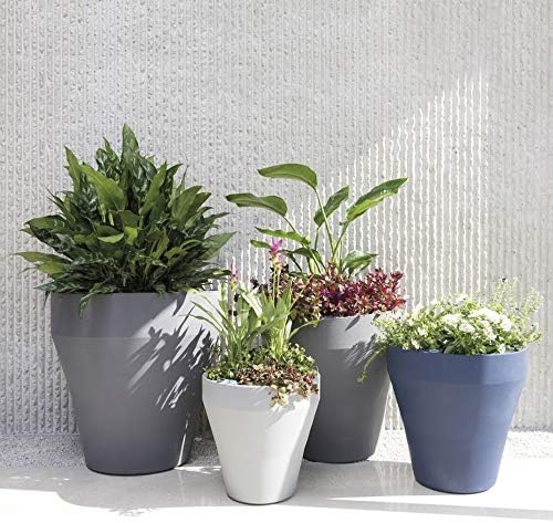 Crescent Garden TruDrop Rim Modern Self Watering Planter with Water Level Indicator, Indoor/Outdoor Weather-Safe Round Plant Pot, Grow Healthy Plants & Flowers - 18" W (Midnight) - Image 3