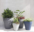 Crescent Garden TruDrop Rim Modern Self Watering Planter with Water Level Indicator, Indoor/Outdoor Weather-Safe Round Plant Pot, Grow Healthy Plants & Flowers - 22" W (Midnight) - Image 3