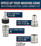 McKillans® M22-14mm Pressure Washer Quick Connect Kit, M22-14mm to 3/8" Male Female Quick Disconnect Kit for Power Washer (Stainless Steel) - Image 3