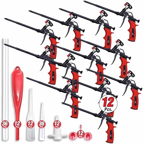 Professional Expanding Foam Spray Gun, 12 Insulation Guns + 108 Extenders by LuftWerkzeuge