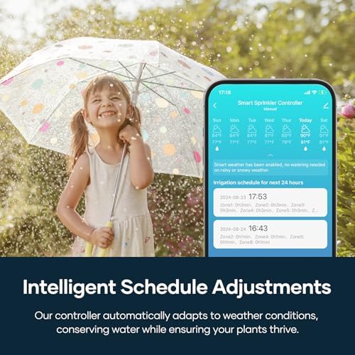tolviviov Smart Sprinkler Controller, 8-Zone Indoor WiFi Irrigation Controller, App Enabled, Simple Automated Watering Scheduling, Local Weather Intelligence, Rain, Freeze Skip - Image 3