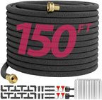 Soaker Hose 150FT 1/2 Inch Premium Kit with Solid Brass Connectors & Stakes, for Deep Root Watering in Flower Beds & Landscaping by Araiozora