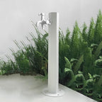 304 Stainless Steel Cylindrical Vertical Garden Water Column with Hose Stand,Outdoor Anti-Freeze Faucet Watering Fountain Irrigation Post,Yard White E Style by Unknown