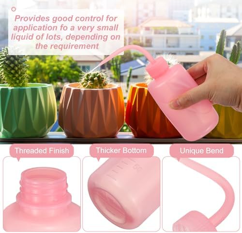 PATIKIL 250ml 8oz Succulent Eyelash Tattoo Wash Bottle, 30 Pcs Plastic Watering Squeeze Bottle Rinse Bottle for Plant Eyelash Extensions Irrigation Lab Gap Cleaning, Black - Image 6