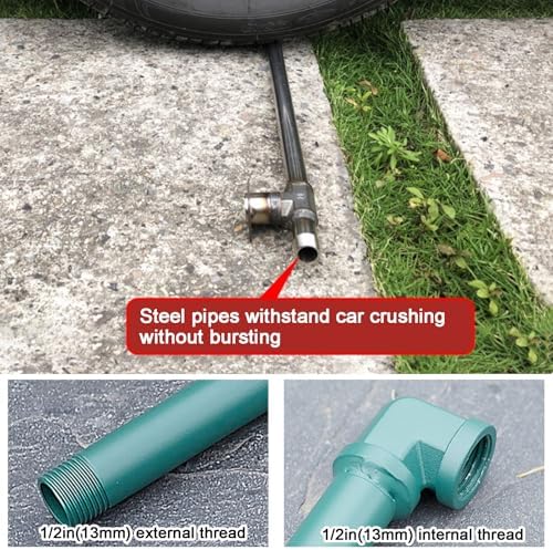 Floor Mounted Faucet Outdoor Water Pipe Vertical Fountain Irrigation Column,Freestanding 304 Stainless Steel Garden Water Column - Anti-Freeze Faucet for Outdoor Irrigation & Watering, 16in - Image 6