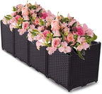 YSUEFIJO Planter Box Outdoor Raised, Raised Garden Bed for Vegetables, Garden Bed Kit Plastic, with Drainage Holes, for Flowers, Herbs, Fruits by WELCOMETOYSUEFIJO