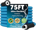 AAIN 75 FT RV Water Hose with Storage Bag, 5/8" Premium Lead‑Free Drinking Water Hose, Heavy Duty, No‑Kink Flexible Design, Ideal for RV, Camper, Truck, Garden – Blue by AainTools