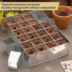 Kings County Tools Seed Starter Tray - Galvanized Steel Metal Seedling Tray with 24 Plant Starter Pots for Planting Seeds - Germination Kit for Sprouting, Greenhouse Accessories and Gardening Gifts - Image 2