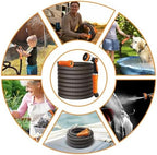 Flexible Garden Hose 50 Ft, Ultra Lightweight Water Hoses w/10 Function Sprayer, Non-Kink, All-Weather Hose Pipe,Abrasion Resistant for Yard, Lawn,Car,RV,Boat,Outdoor Gardening (OrangeBlack,50 Ft) - Image 4