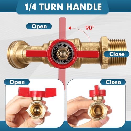 VIHOSE 10 Pack Brass Hose Bib 3/4" Mip X 3/4" Mht, Red Spigot - Image 4