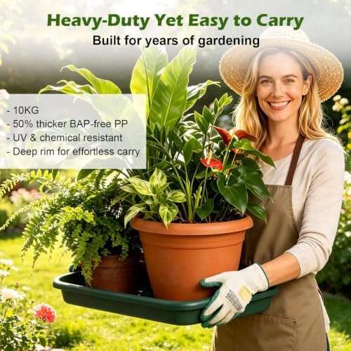5 Pack Plant Potting Tray- Multifunctional Garden Tidy Tray, 17"x12", Green - Image 7