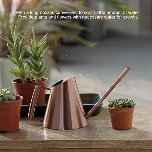 Household Bonsai Stainless Steel Watering Can, Mini Brushed Indoor House Plants Long Spout Watering Can Modern Watering Pot, Rose Gold(M) - Image 7