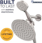 HammerHead Metal Dual Shower Head Combo With 3-Spray Handheld and Rainfall - Image 2