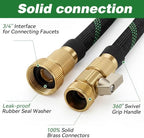 100FT Garden Hose 100 Feet Non-Expandable Heavy Duty Garden Hose with 8 Pattern Spray Nozzle, Flexible Kink-Free Water Hose with Brass Fittings for Watering Lawn, Yard, Car Washing - Image 2