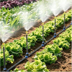360° Rotatable Misting Kit with Flexible Nozzles - Garden Drip Irrigation System for Efficient Plant Watering & Cooling - PE Hose Included for Easy Setup by Unknown