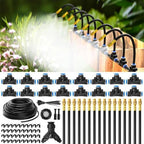 1/4 Inch Watering Hose Set with Adjustable Brass Nozzles, Fittings, Stakes and Ties for Raised Bed Garden Care Drip Watering Set Irrigation Hose Garden Mist Adjustable Nozzle Fast Fit Tubing Patio - Image 2