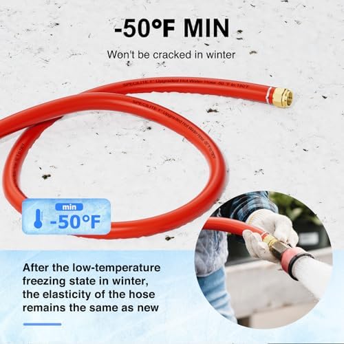 SPECILITE 1" x 100FT Hot/Cold Rubber Garden Water Hose, -50℉-190℉, Red - Image 4