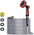Rosy Earth 25ft Stainless Steel Garden Hose, Heavy Duty Metal Water Hose by RosyEarth