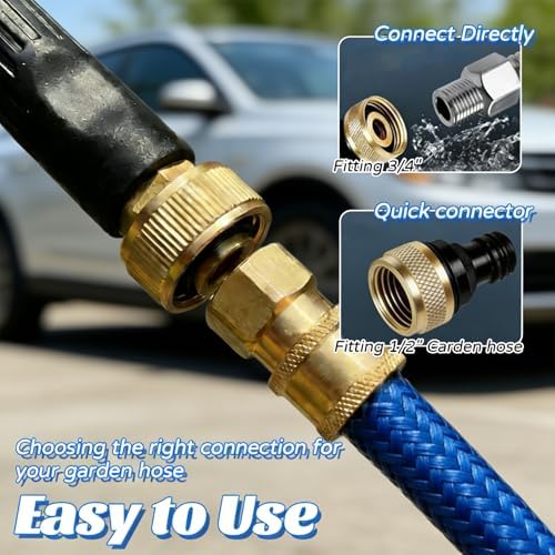 Garden Hose Nozzle High Pressure Washer with 3 High-Pressure Nozzles, High Pressure Wand for Garden Hose, Garden Hose Attachment for Patio Outdoor Cleaning (Set C) - Image 3
