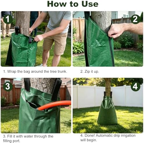 20 Gallon Tree Watering Bag, PVC Tree Watering Bags Slow Release, Durable UV-Resistant, Drip Irrigation Bag for Newly Planted Trees & Garden Care (4) - Image 5