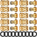 Therwen 10 Sets Garden Water Hose Quick Connector 3/4'', Brass Color by Therwen