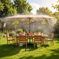 15 FT Patented Misting Patio Umbrella with Base, Outdoor Umbrella with Built-in Rechargeable Mist System by PIAOMTIEE