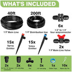 Maotong 240FT Drip Irrigation System Kit New Quick-Connect, Automatic Garden Watering Misting System for Greenhouse, Yard, Lawn, Plant with 1/2 inch Hose 1/4 inch Distribution Tubing and Accessories - Image 2